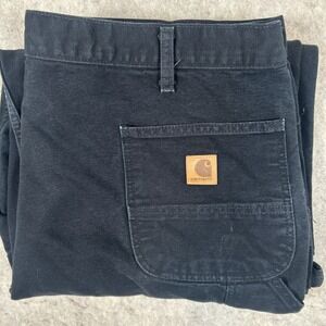 Carhartt Carpenter Pants 44x34 BLACK Canvas Loose Fit Model BN0011-M